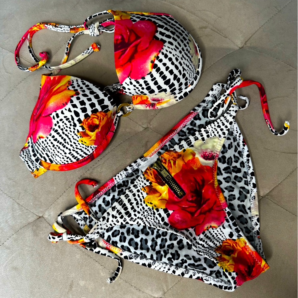 Body Glove Rose and Leopard Bikini TRIO Set